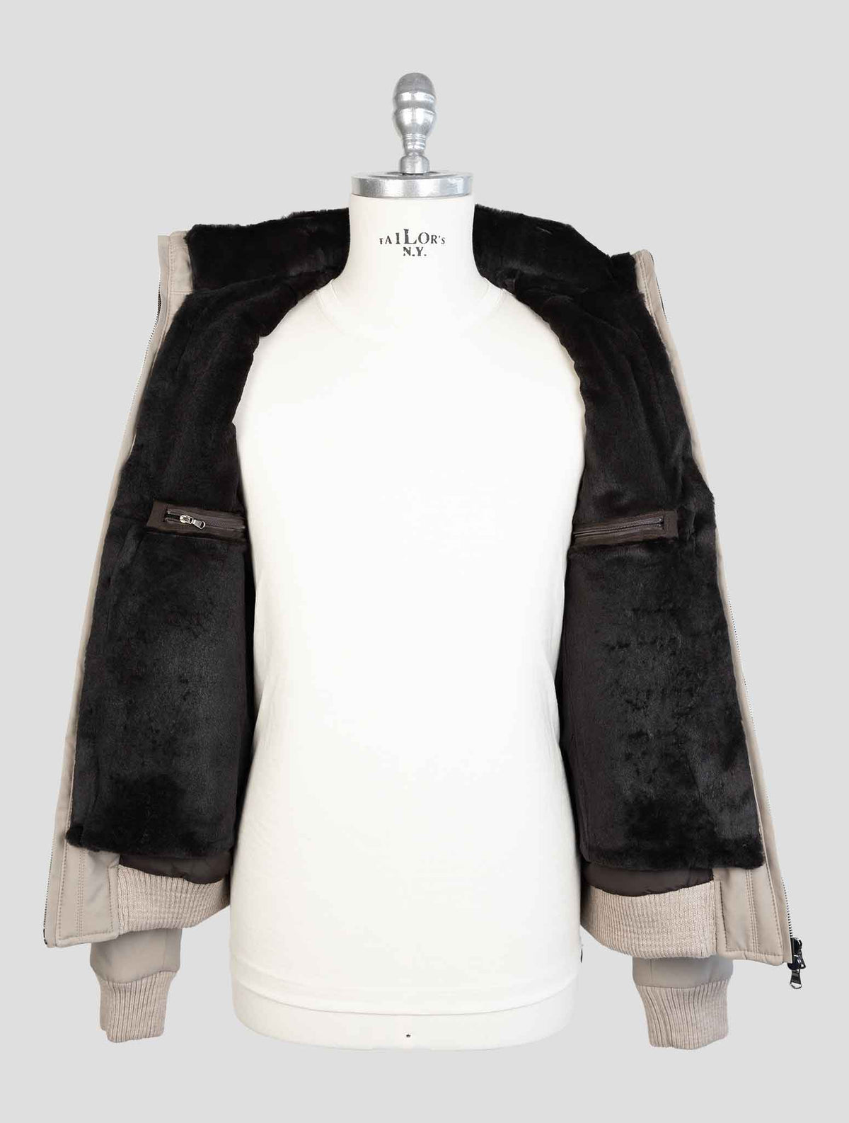 Barba Napoli Taupe Pl Pu Lapin Coat 7