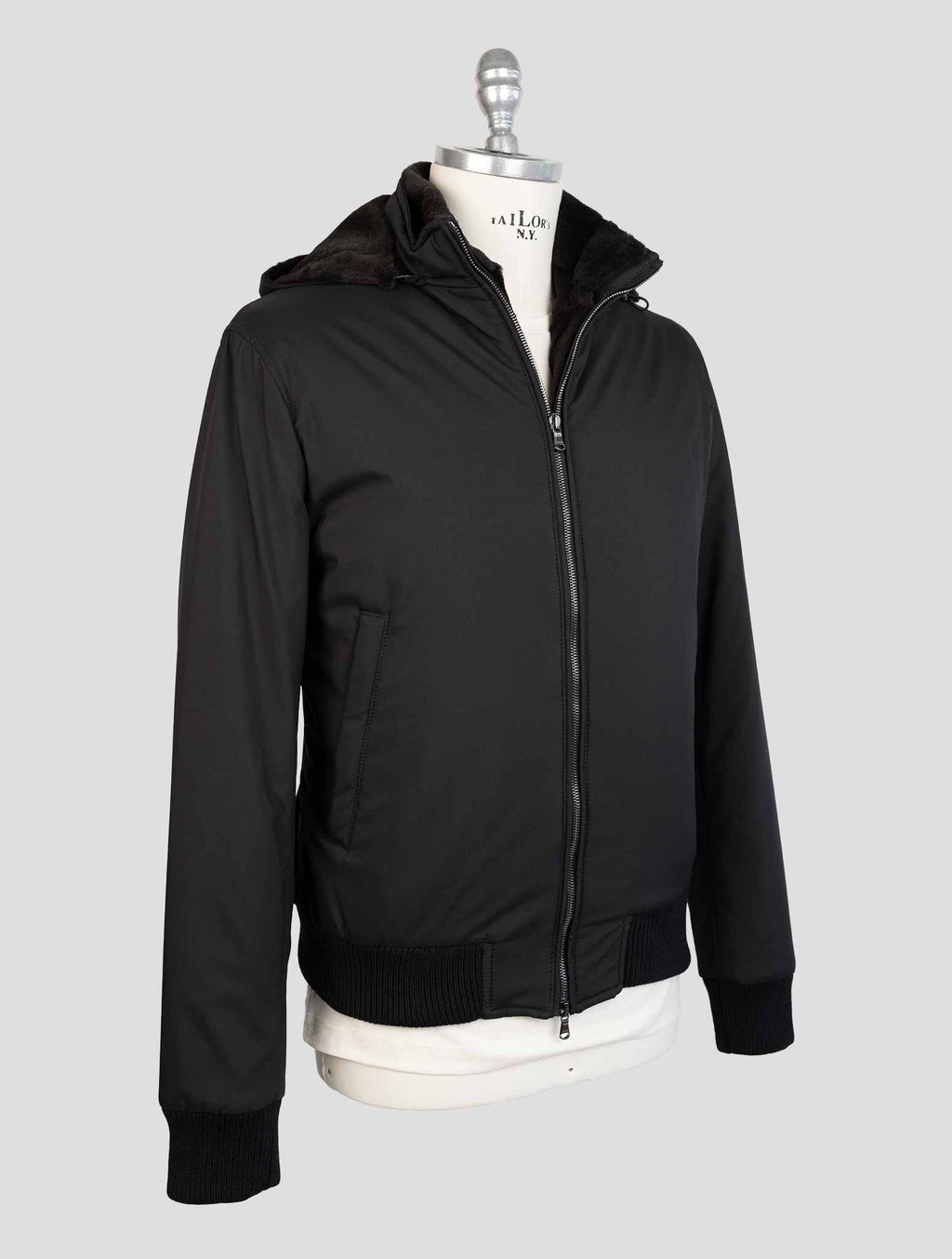 Barba Napoli Black Pl Pu Lapin Coat 2