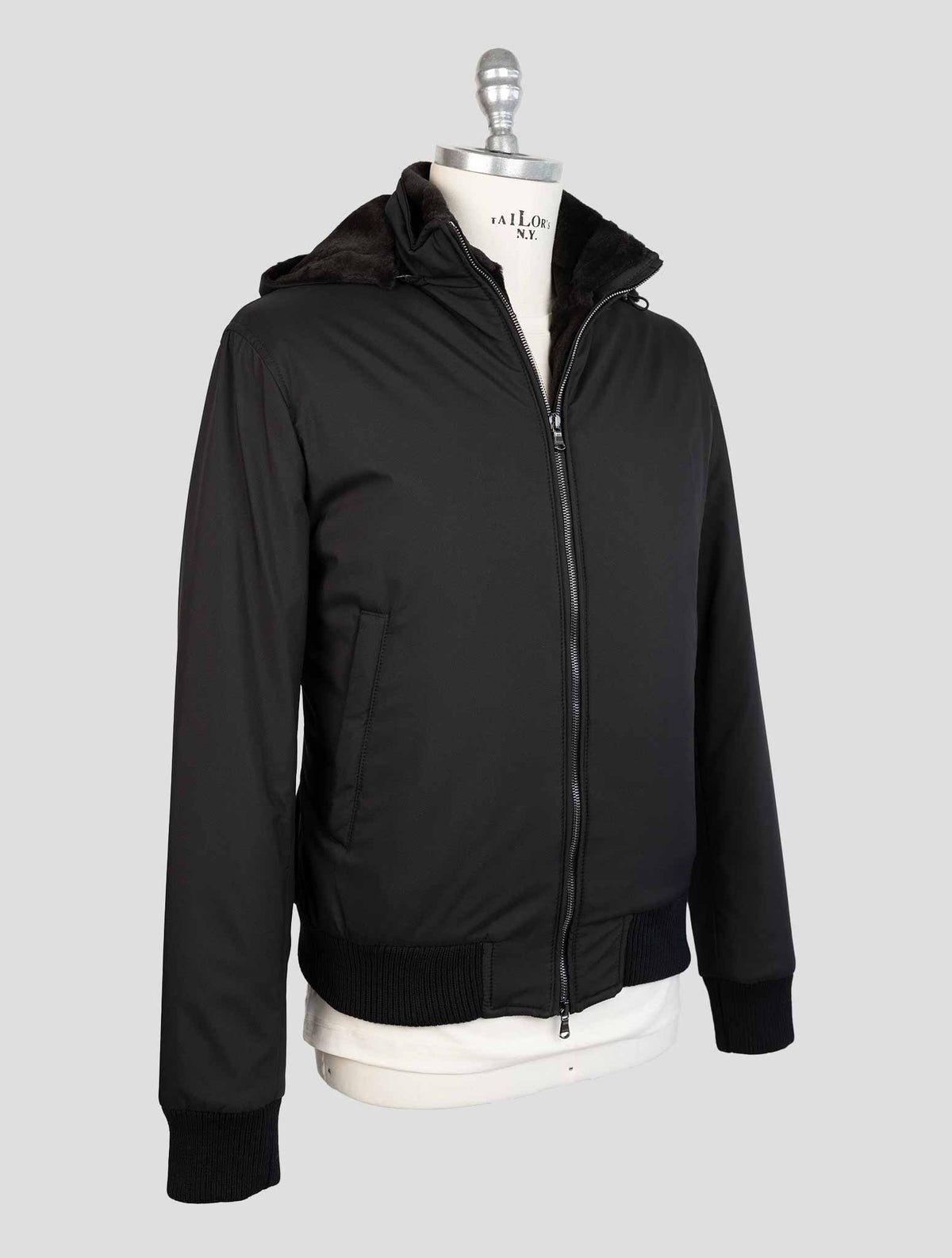 Barba Napoli Black Pl Pu Lapin Coat 2