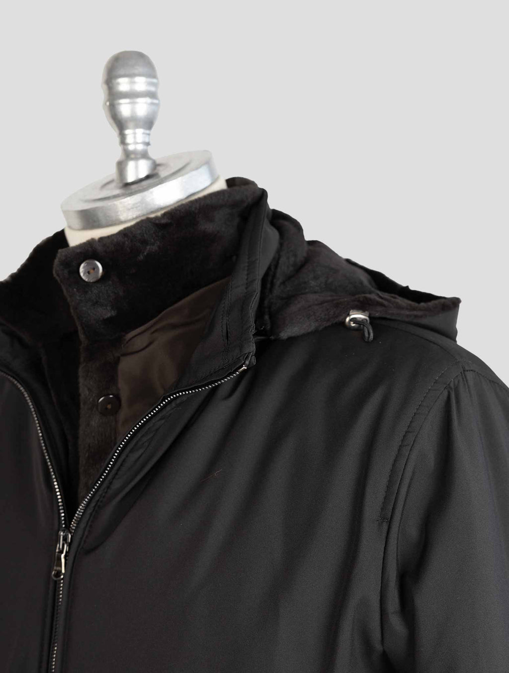 Barba Napoli Black Pl Pu Lapin Coat 6