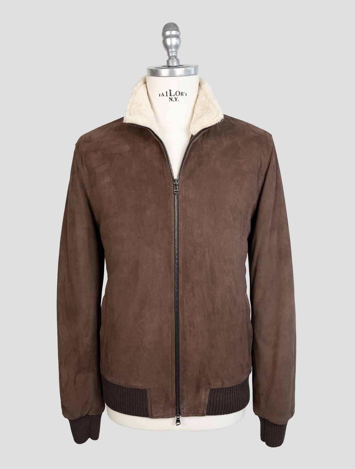 Barba Napoli Brown Leather Suede Coat 1