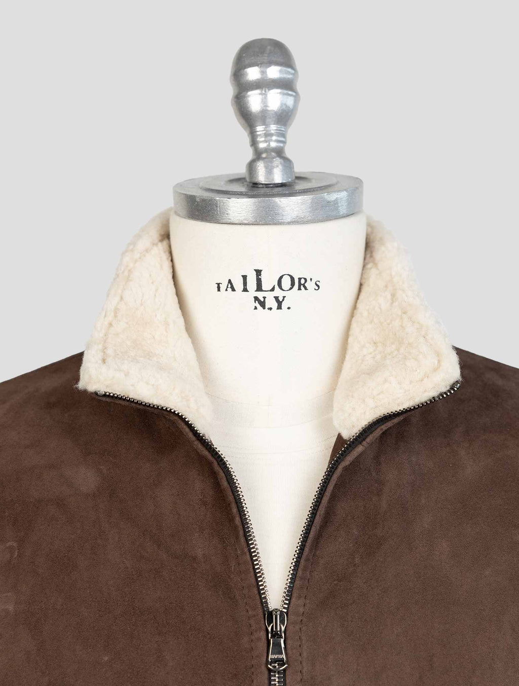 Barba Napoli Brown Leather Suede Coat 4