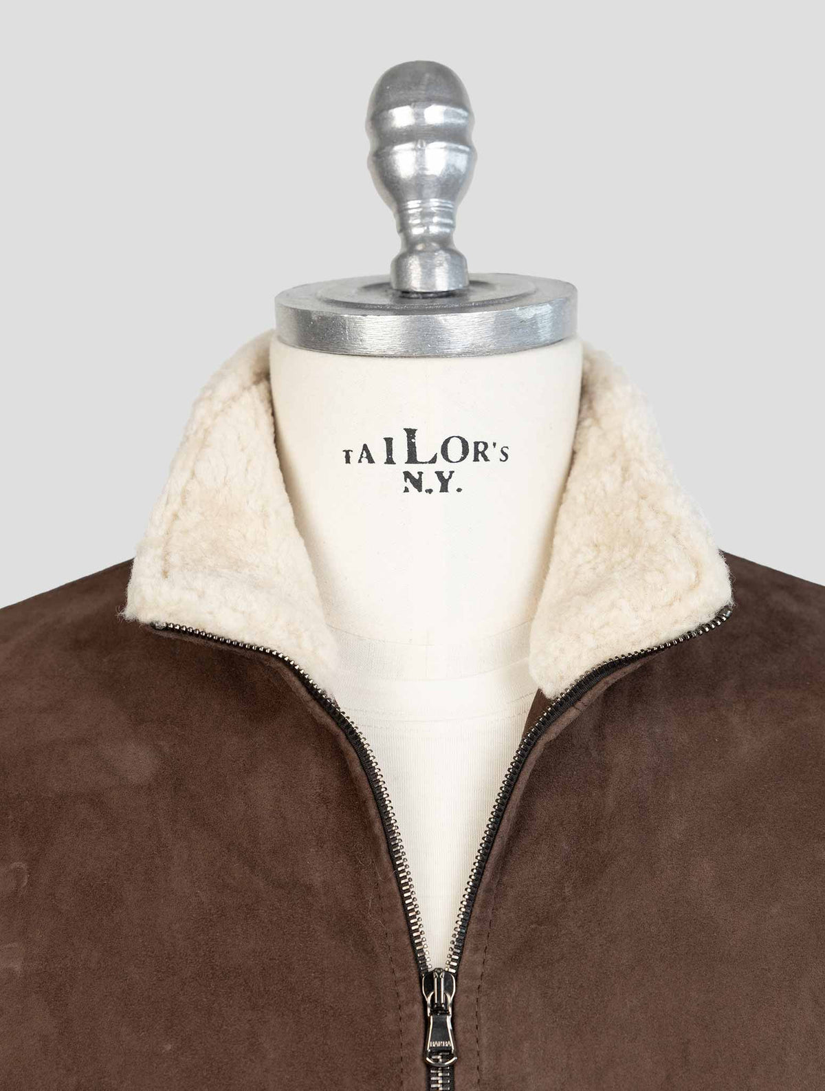 Barba Napoli Brown Leather Suede Coat 4