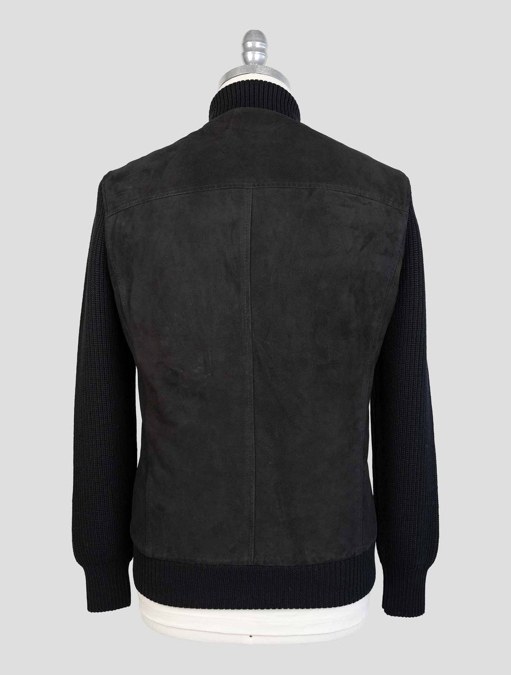 Barba Napoli Blue Leather Suede Coat 3