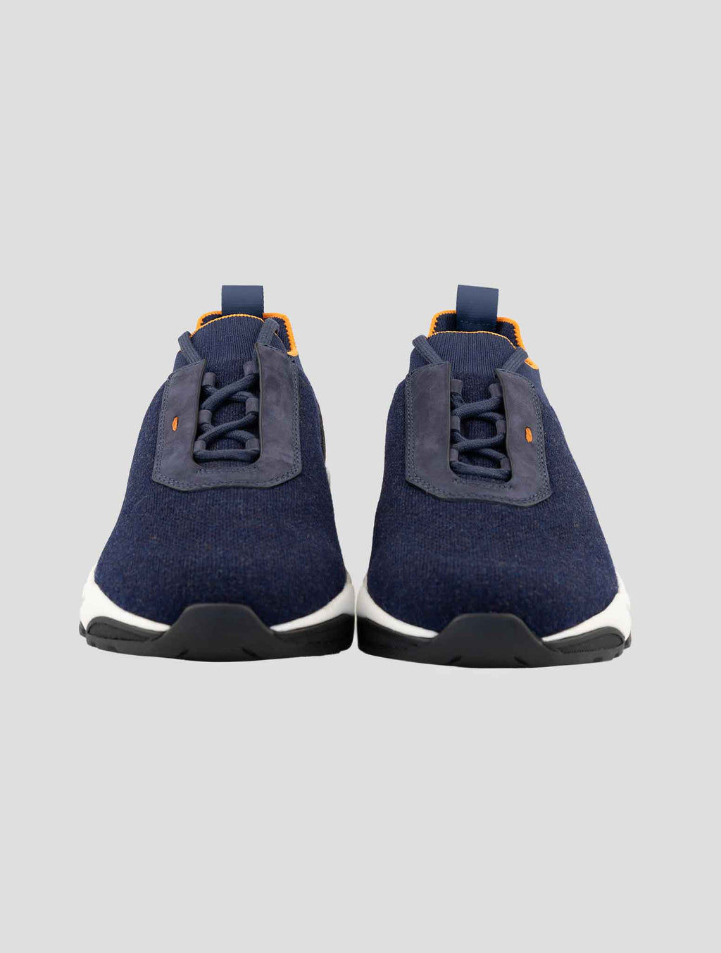 Santoni Brown Blue Cotton Ea Leather Nabuck Leather Sneakers 2