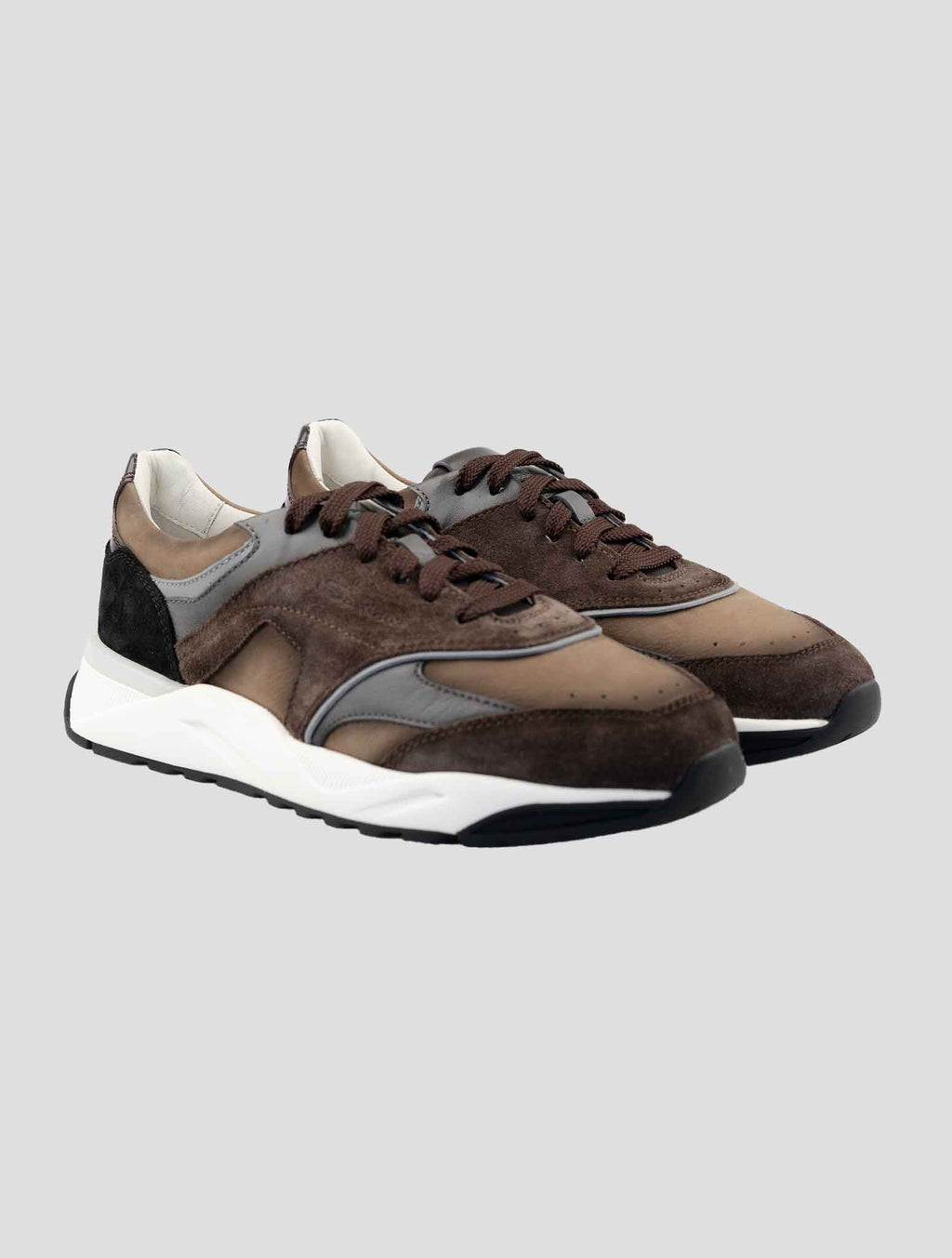 Santoni Multicolor Leather Suede Sneakers 1