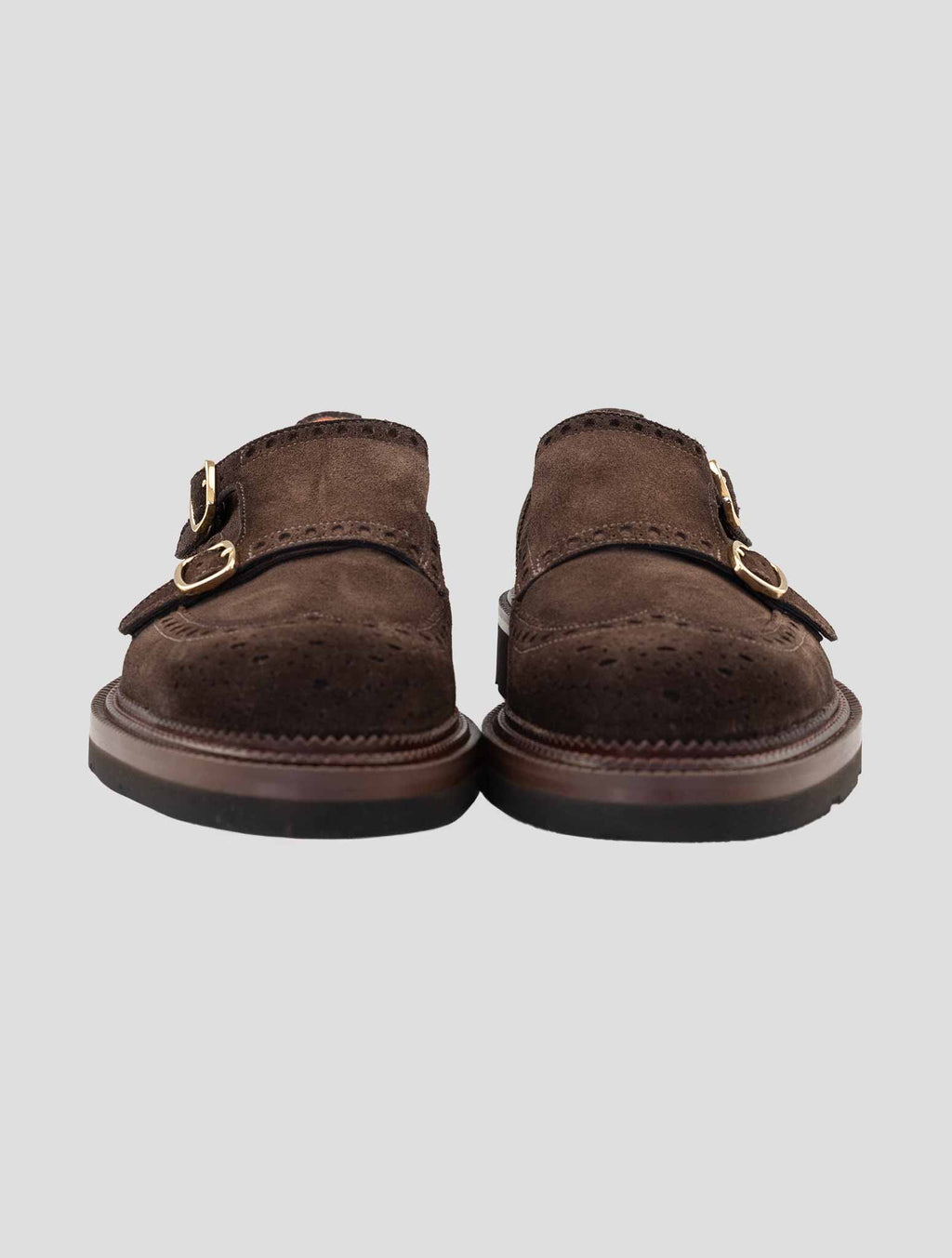 Santoni Brown Leather Suede Dress Shoes 2