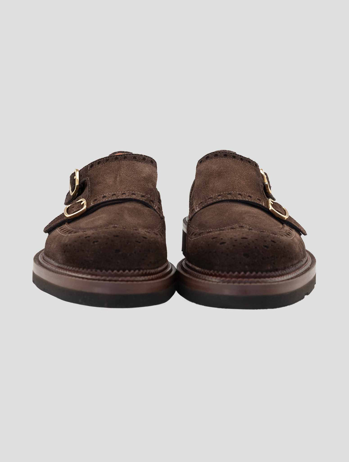 Santoni Brown Leather Suede Dress Shoes 2
