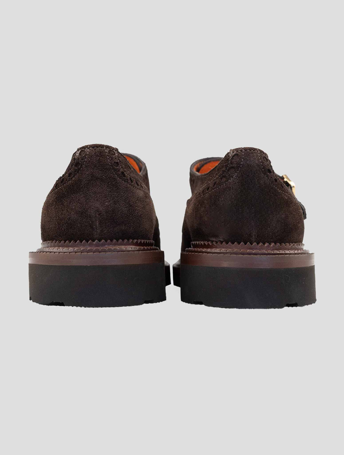 Santoni Brown Leather Suede Dress Shoes 3