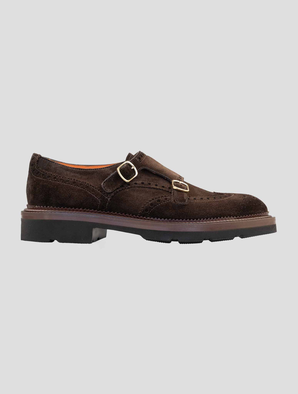 Santoni Brown Leather Suede Dress Shoes 4