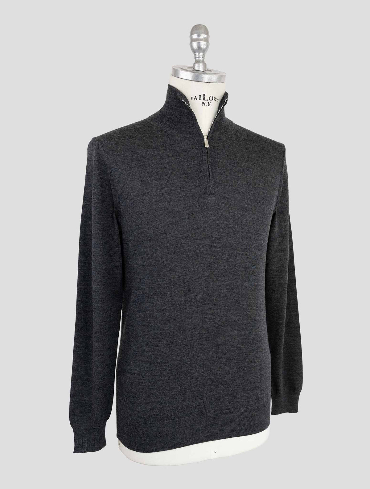 Marco Pescarolo Gray Virgin Wool Sweater Half Zip 2