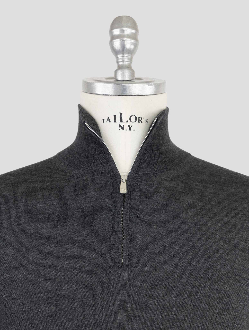 Marco Pescarolo Gray Virgin Wool Sweater Half Zip 4
