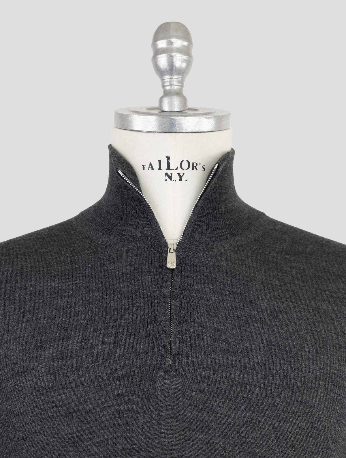 Marco Pescarolo Gray Virgin Wool Sweater Half Zip 4