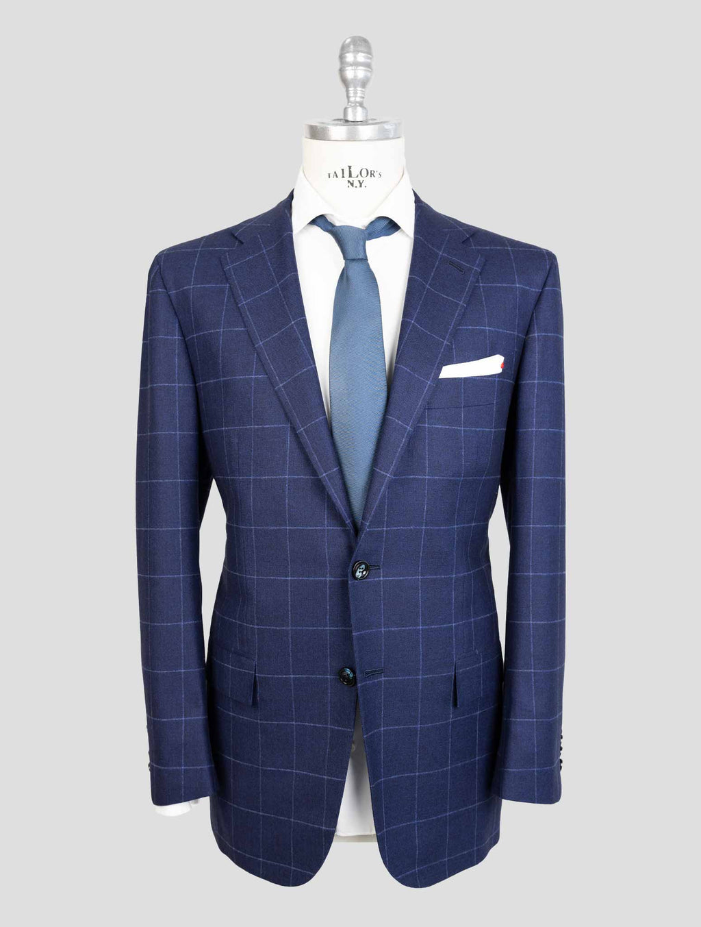 Kiton Blue Virgin Wool Cashmere Suit 1