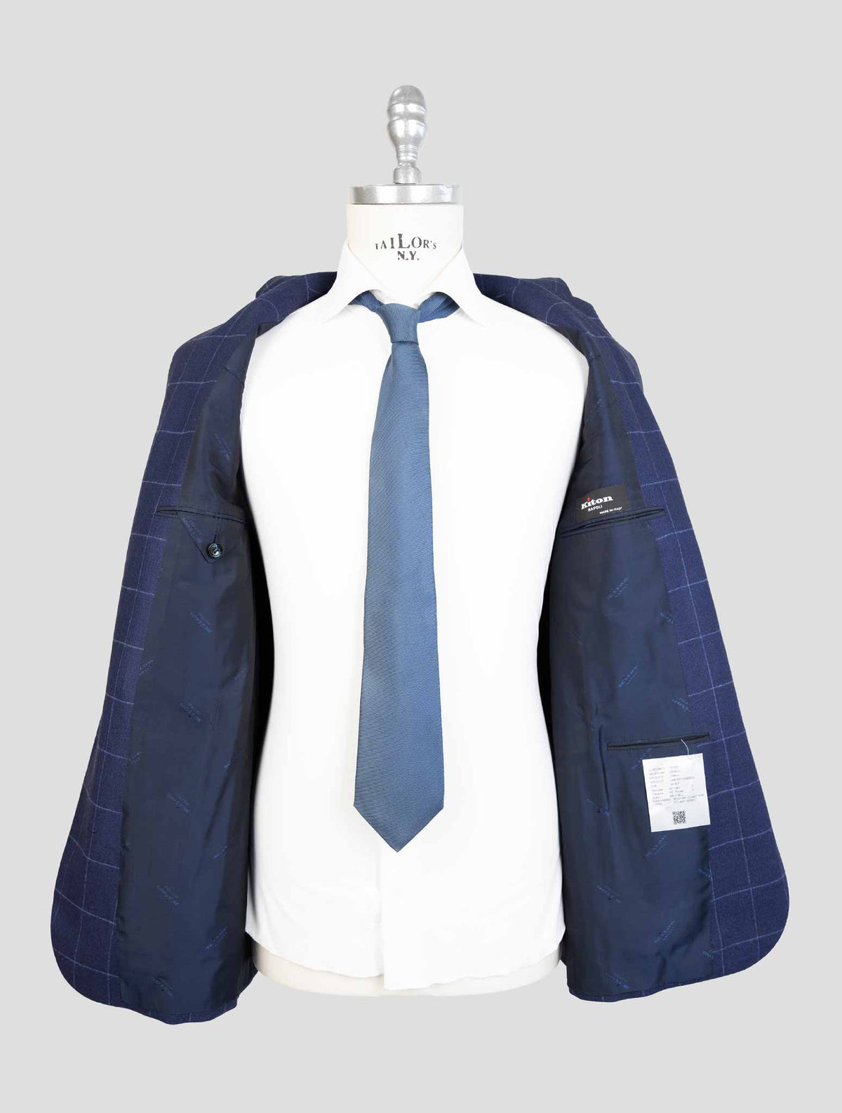 Kiton Blue Virgin Wool Cashmere Suit 7