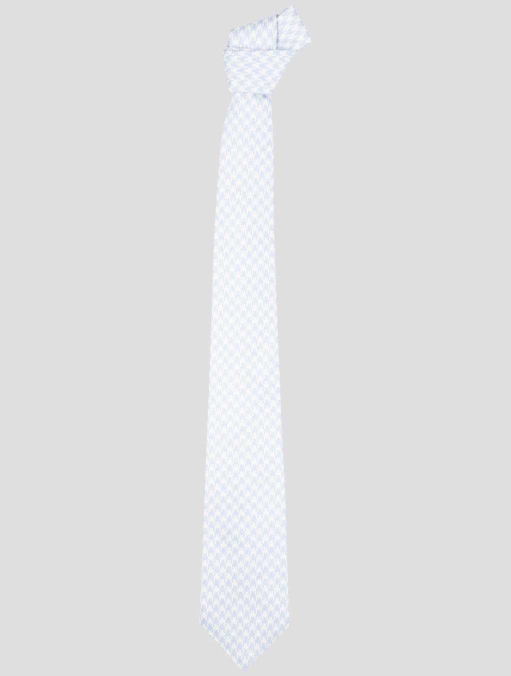 Kiton Light Blue White Silk Tie 1