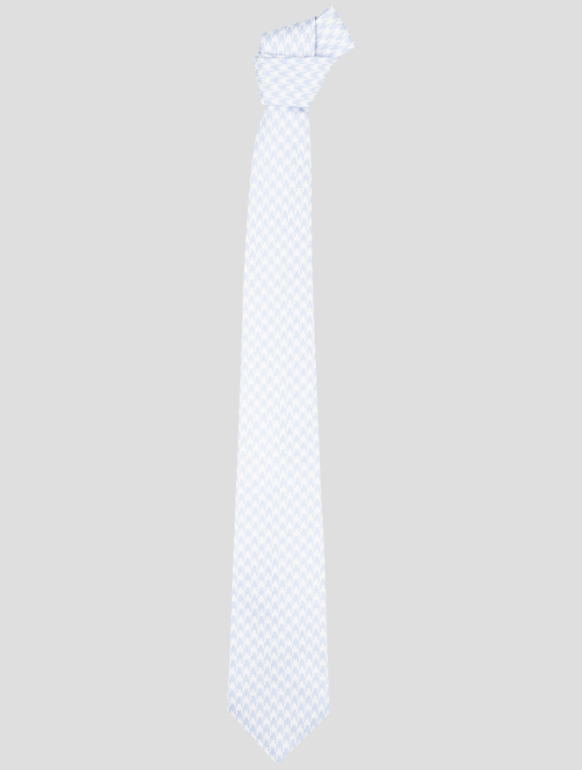 Kiton Light Blue White Silk Tie 1