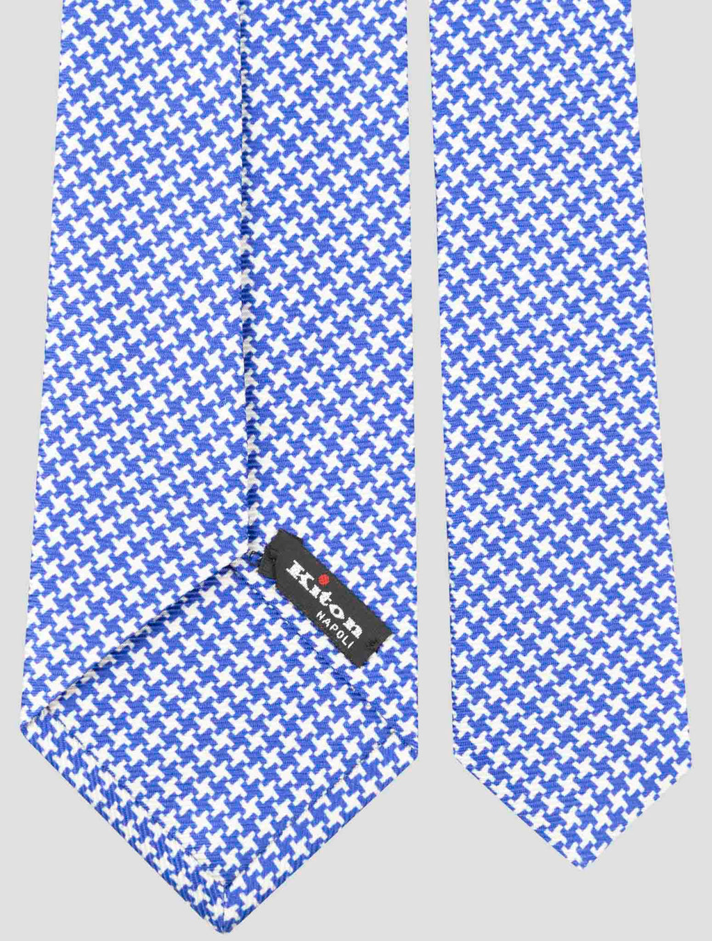 Kiton Blue White Silk Tie 3