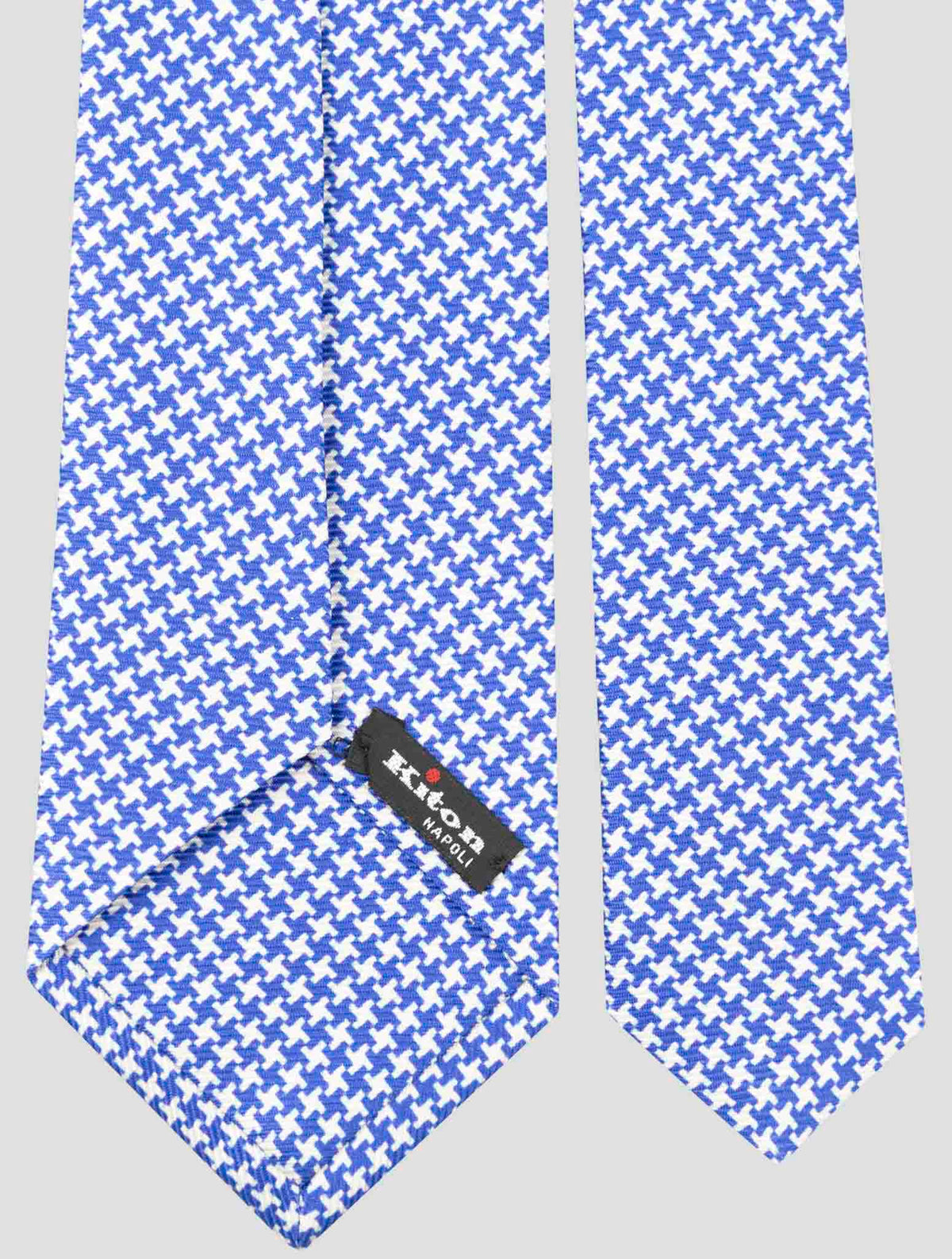 Kiton Blue White Silk Tie 3