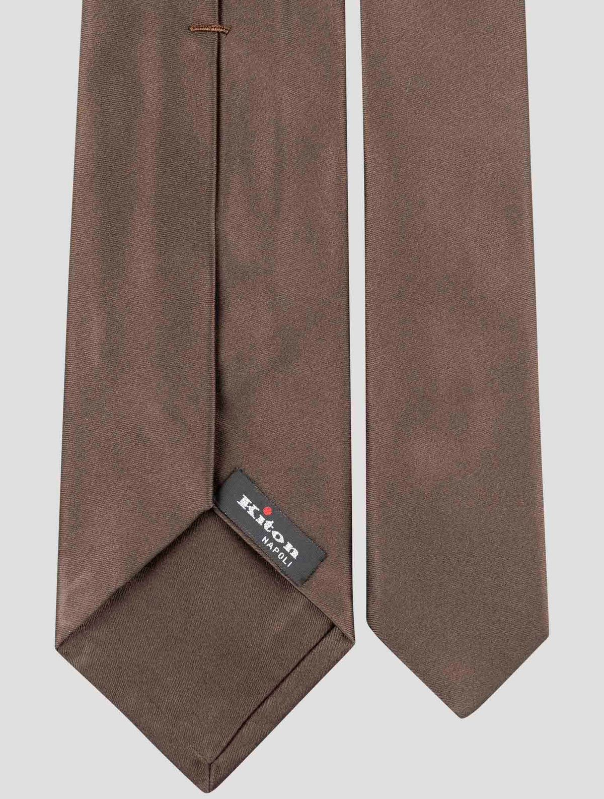 Kiton Brown Silk Tie 3