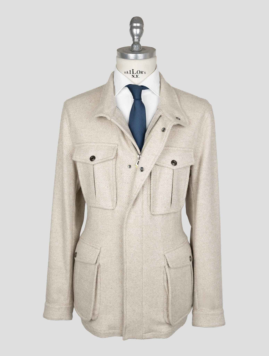 Sartorio Napoli Beige Cashmere Silk Coat 1