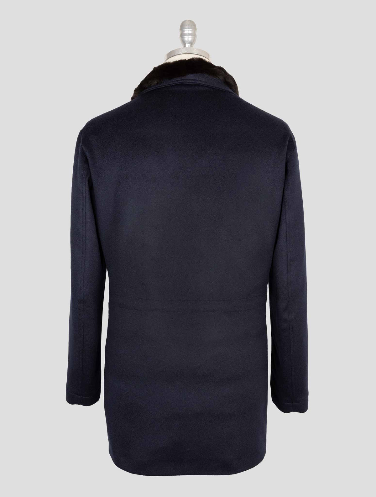 Cesare Attolini Dark Blue Cashmere Mink Fur collar Overcoat 3
