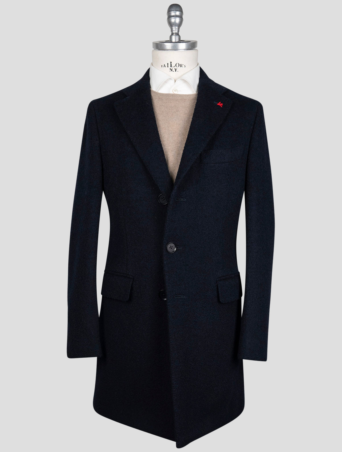 Isaia Blue Wool Pa Cashmere Overcoat 1