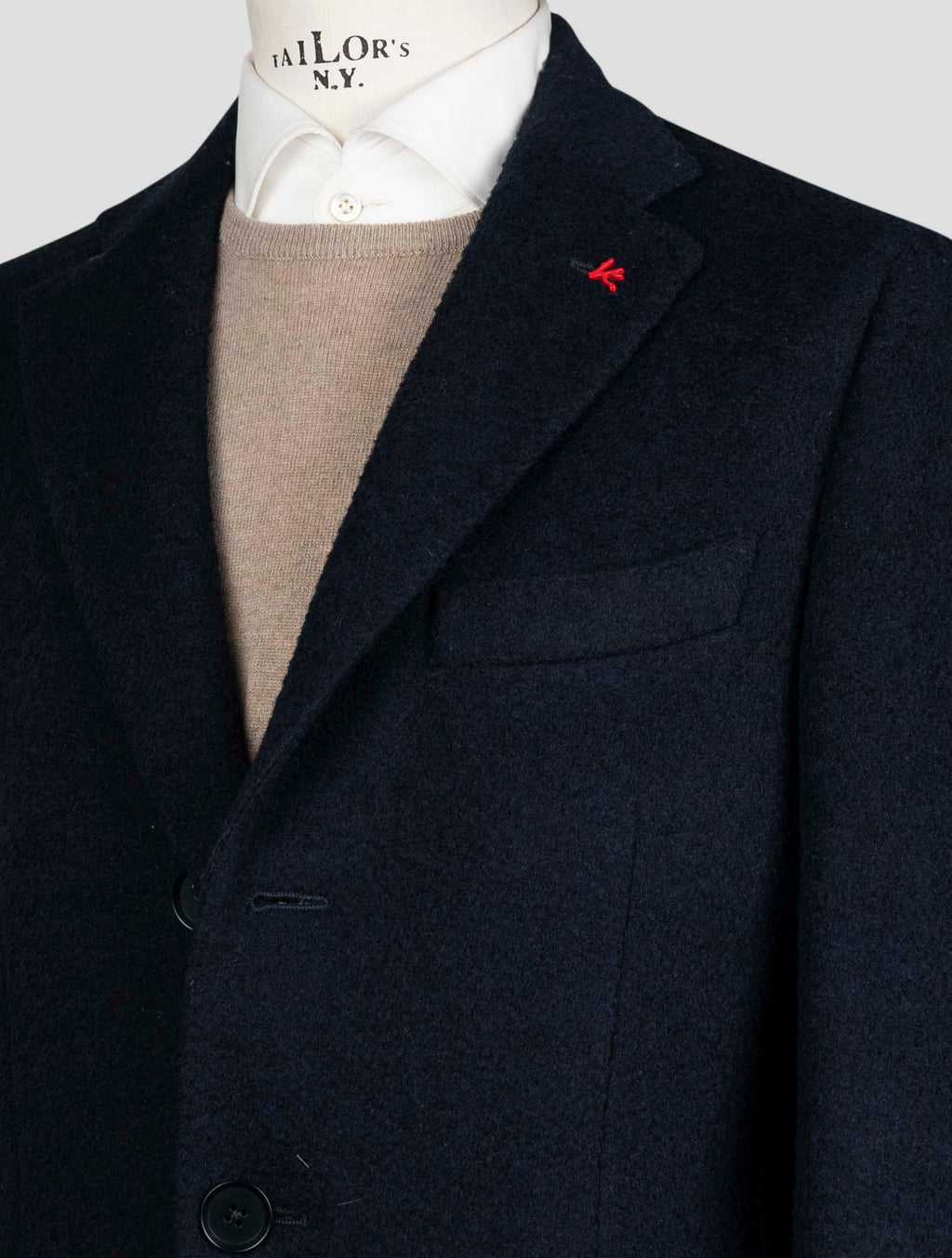 Isaia Blue Wool Pa Cashmere Overcoat 4