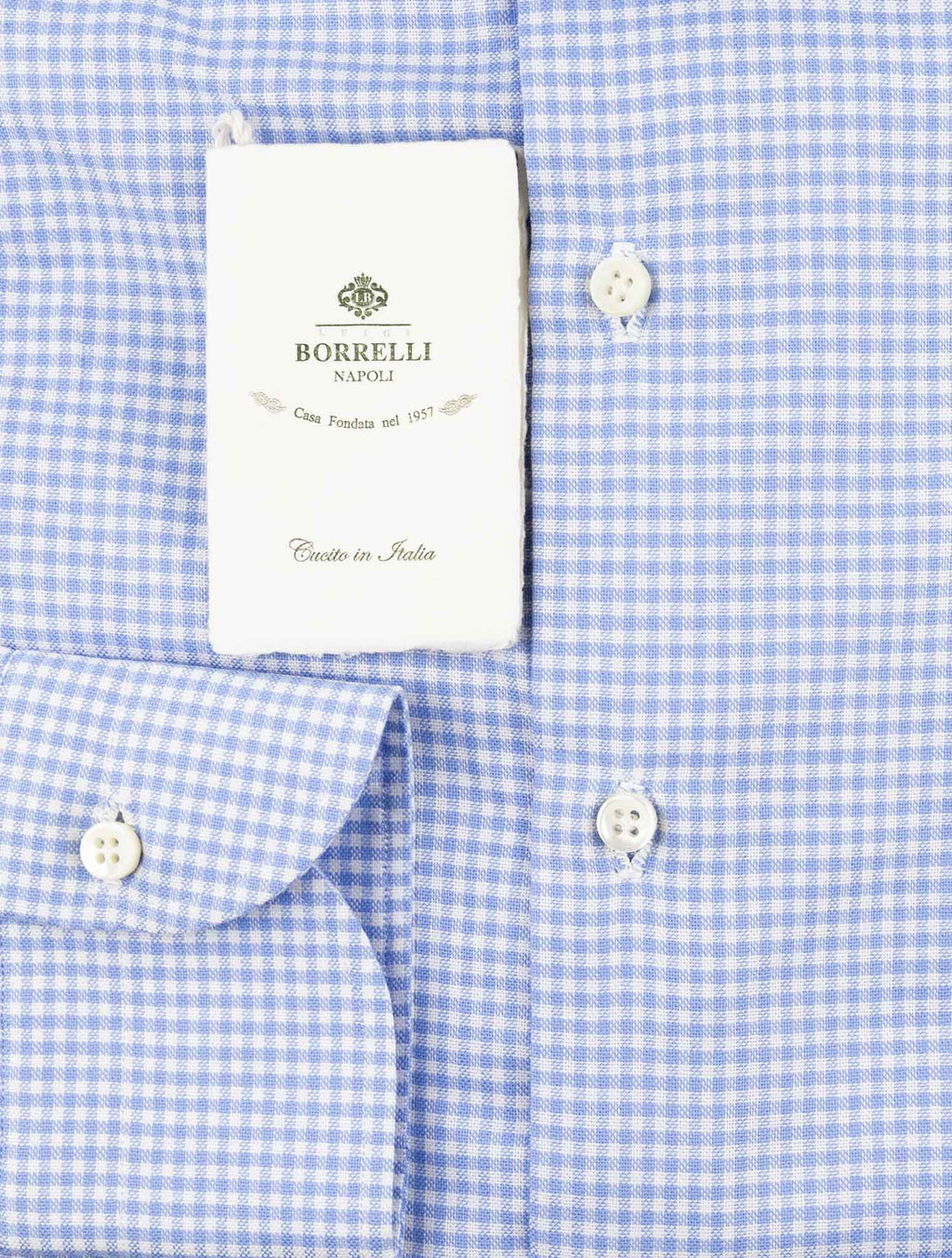 Luigi Borrelli Light Blue White Cotton Shirt 3