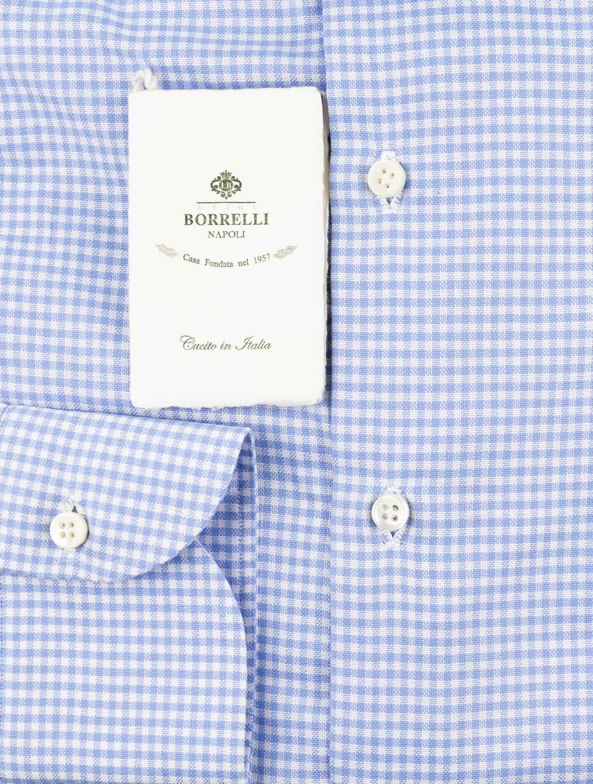 Luigi Borrelli Light Blue White Cotton Shirt 3