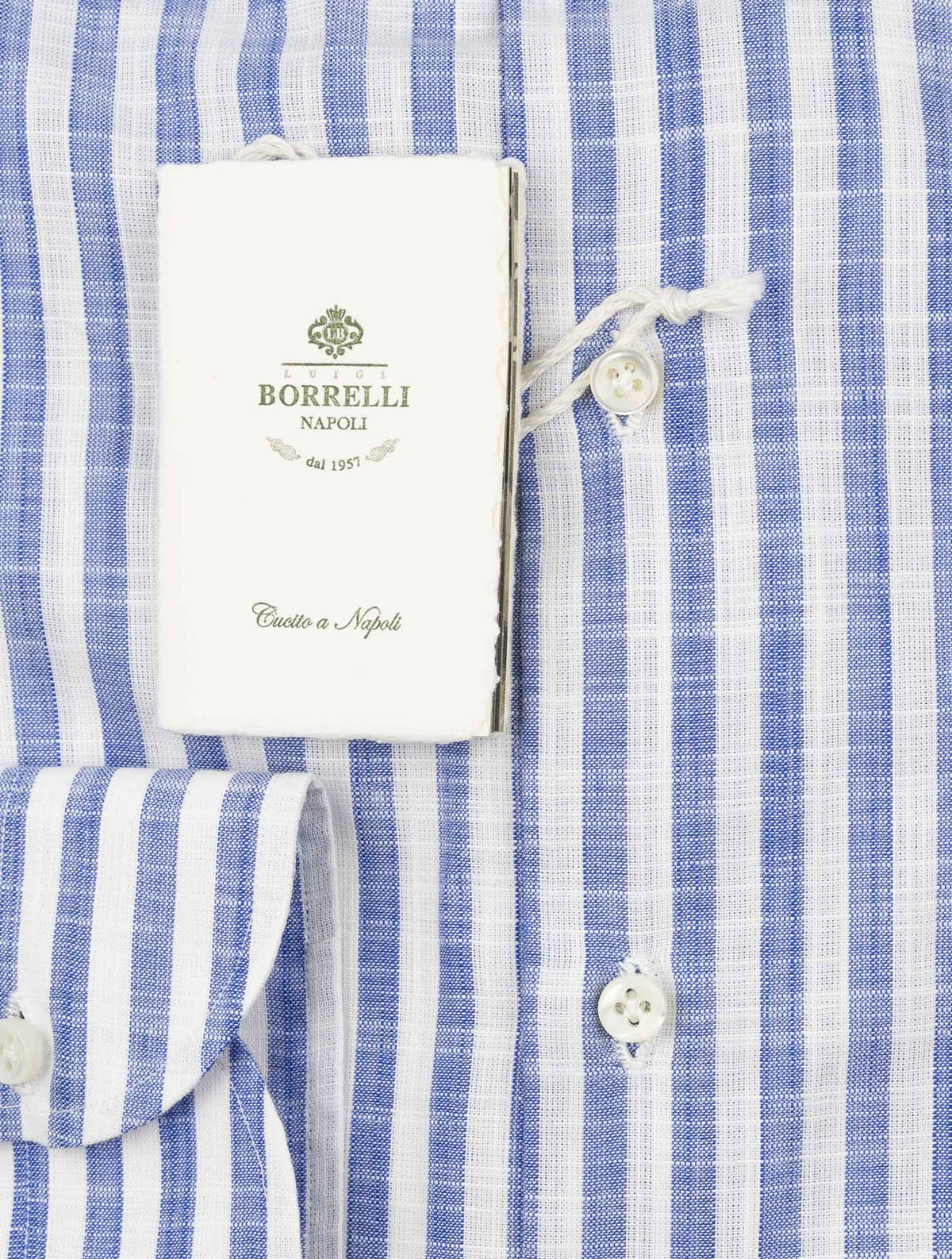 Luigi Borrelli Blue White Cotton Shirt 3