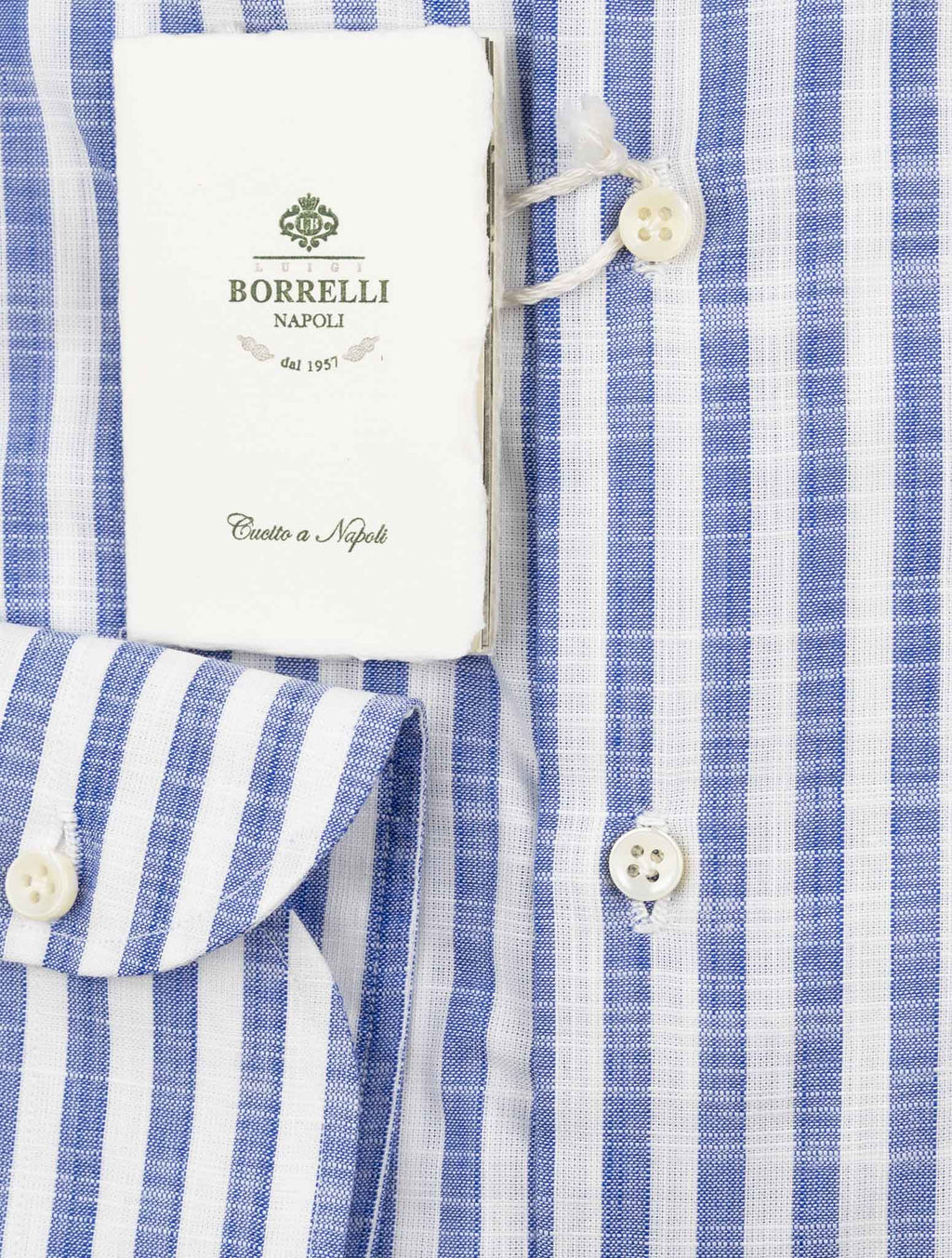 Luigi Borrelli Light Blue White Cotton Shirt 3
