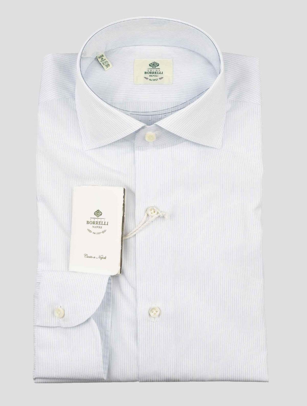 Luigi Borrelli Light Blue White Cotton Shirt 1