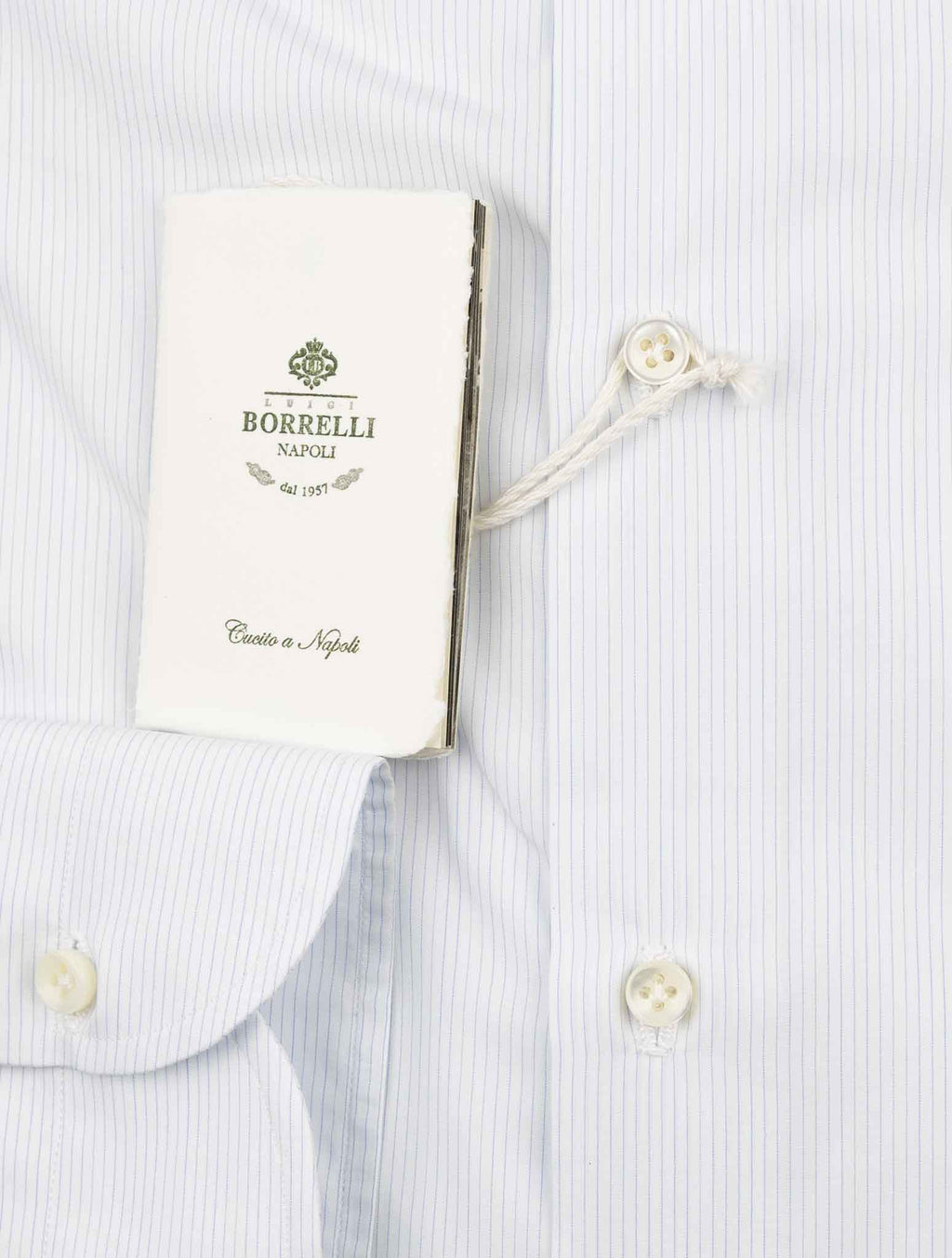 Luigi Borrelli Light Blue White Cotton Shirt 3