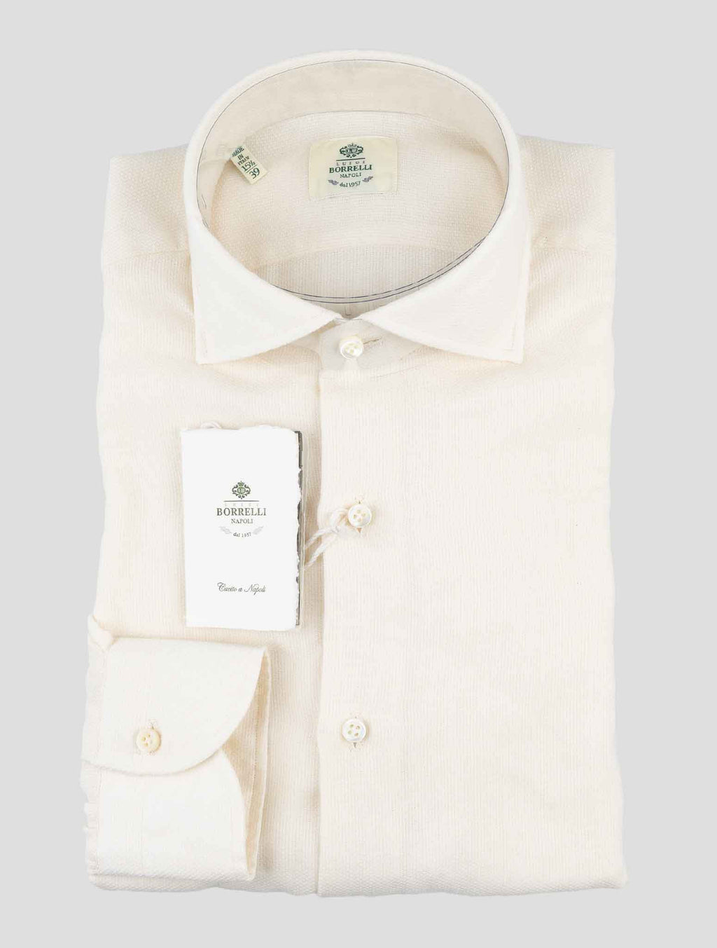 Luigi Borrelli  White  Cotton Virgin Wool Shirt 1