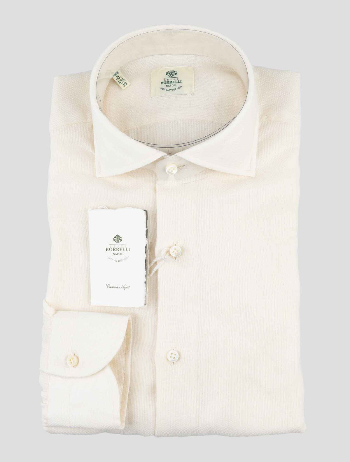 Luigi Borrelli  White  Cotton Virgin Wool Shirt 1