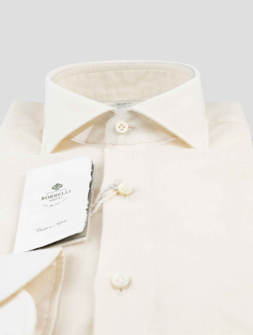 Luigi Borrelli  White  Cotton Virgin Wool Shirt 2