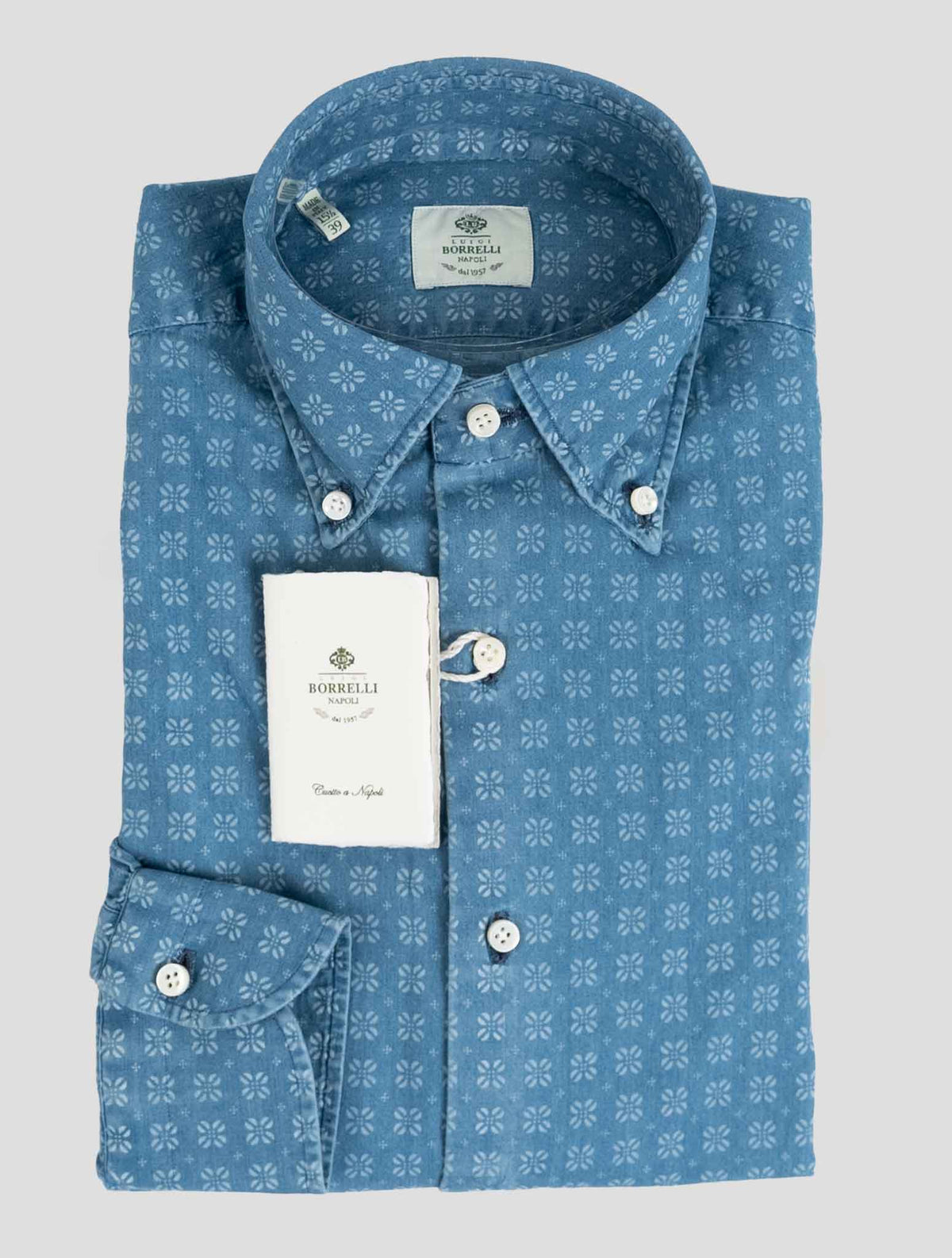 Luigi Borrelli Blue  Cotton Shirt 1
