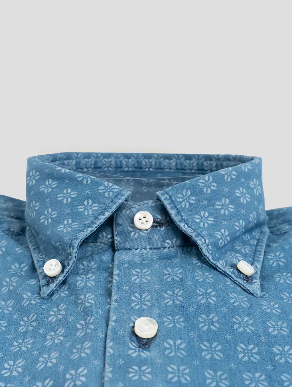 Luigi Borrelli Blue  Cotton Shirt 2
