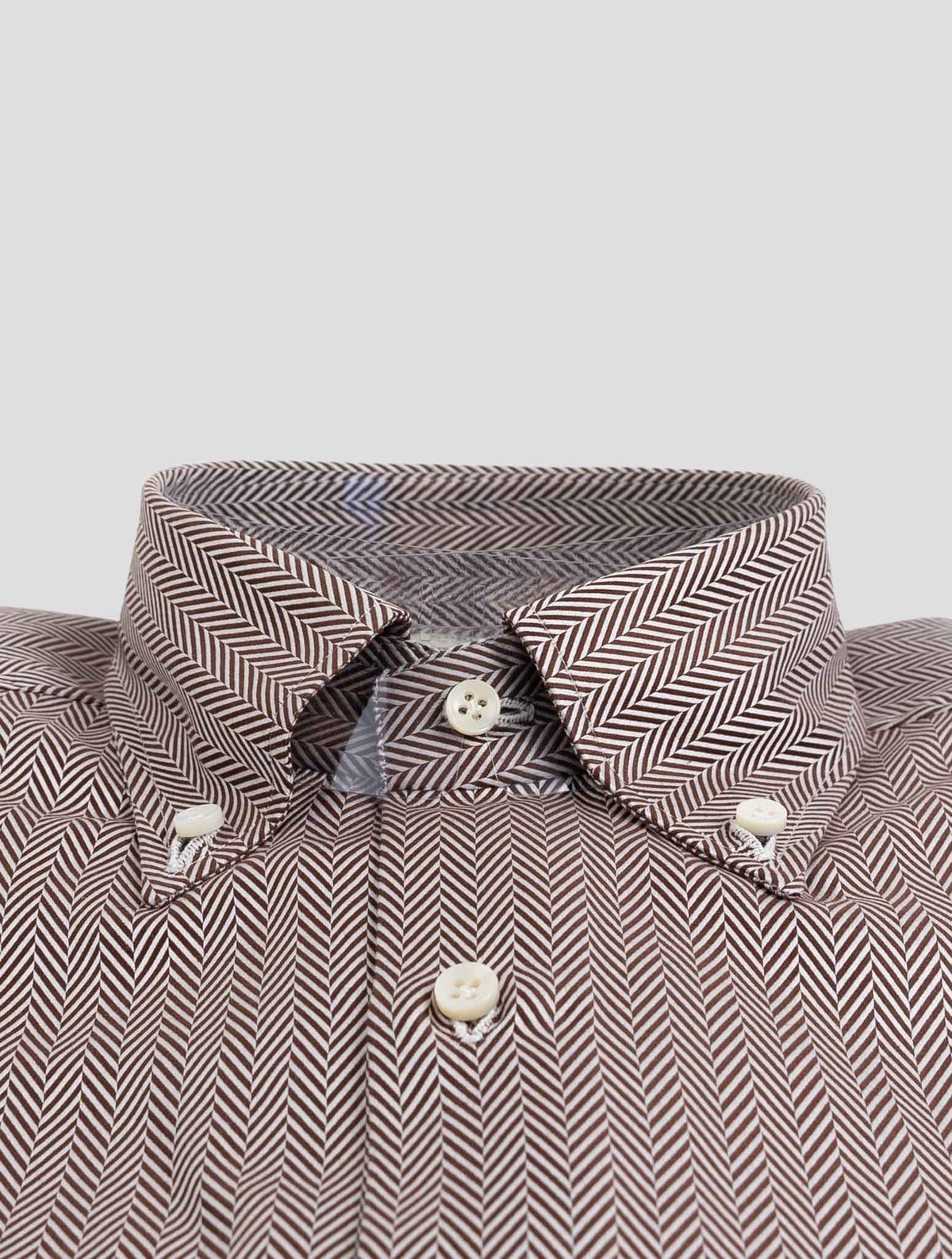 Luigi Borrelli Burgundy White Cotton Shirt 2