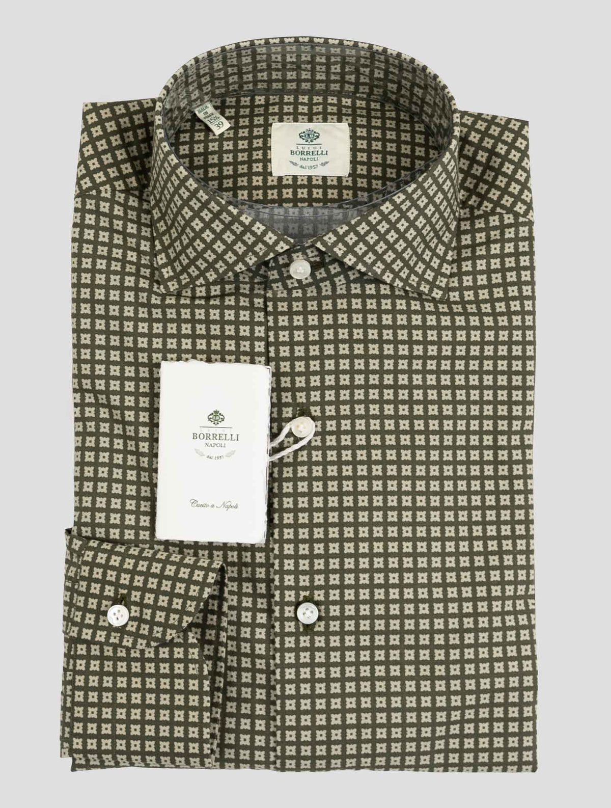 Luigi Borrelli Green Cotton Shirt 1