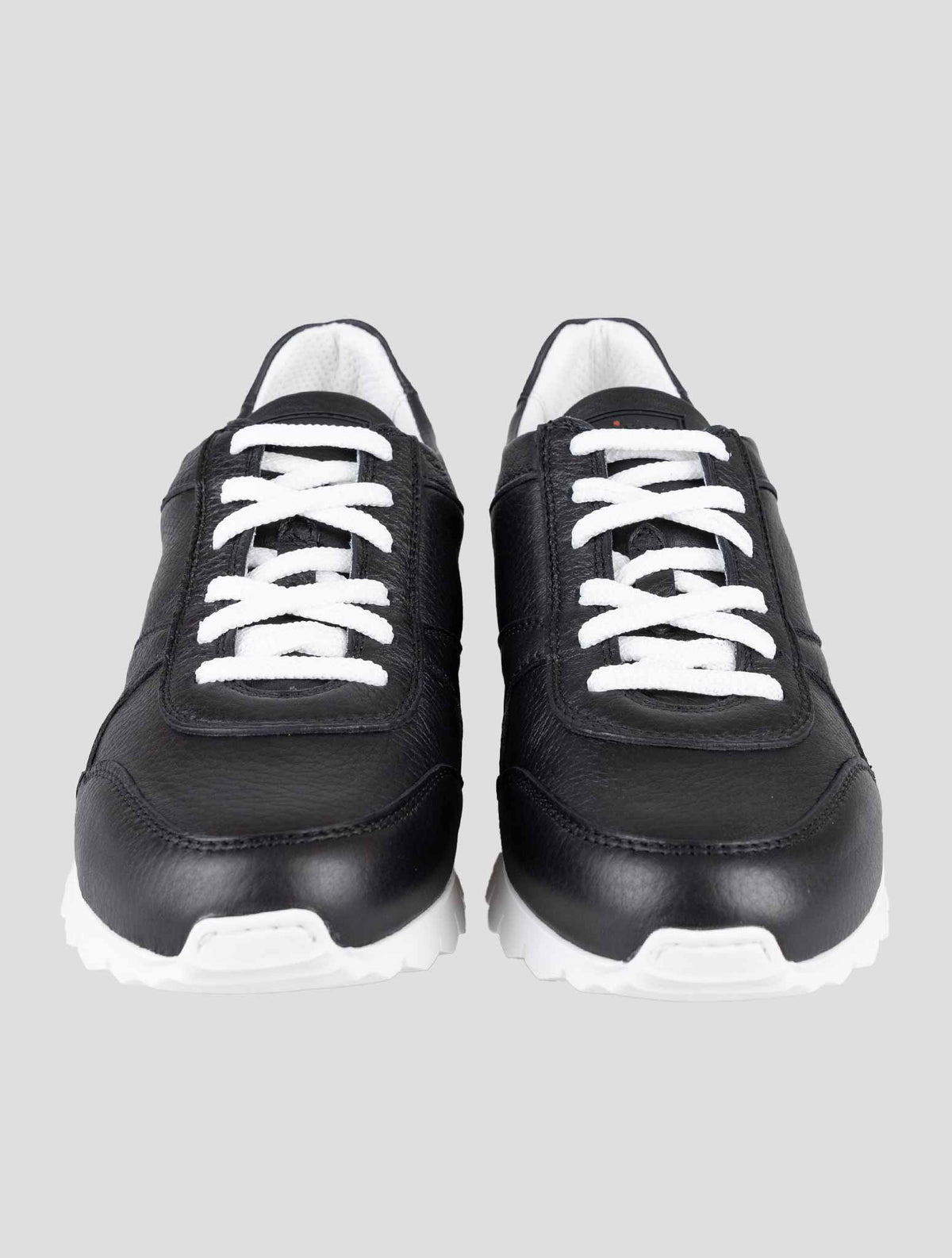 Kiton Black Leather Deerskin Sneakers 2
