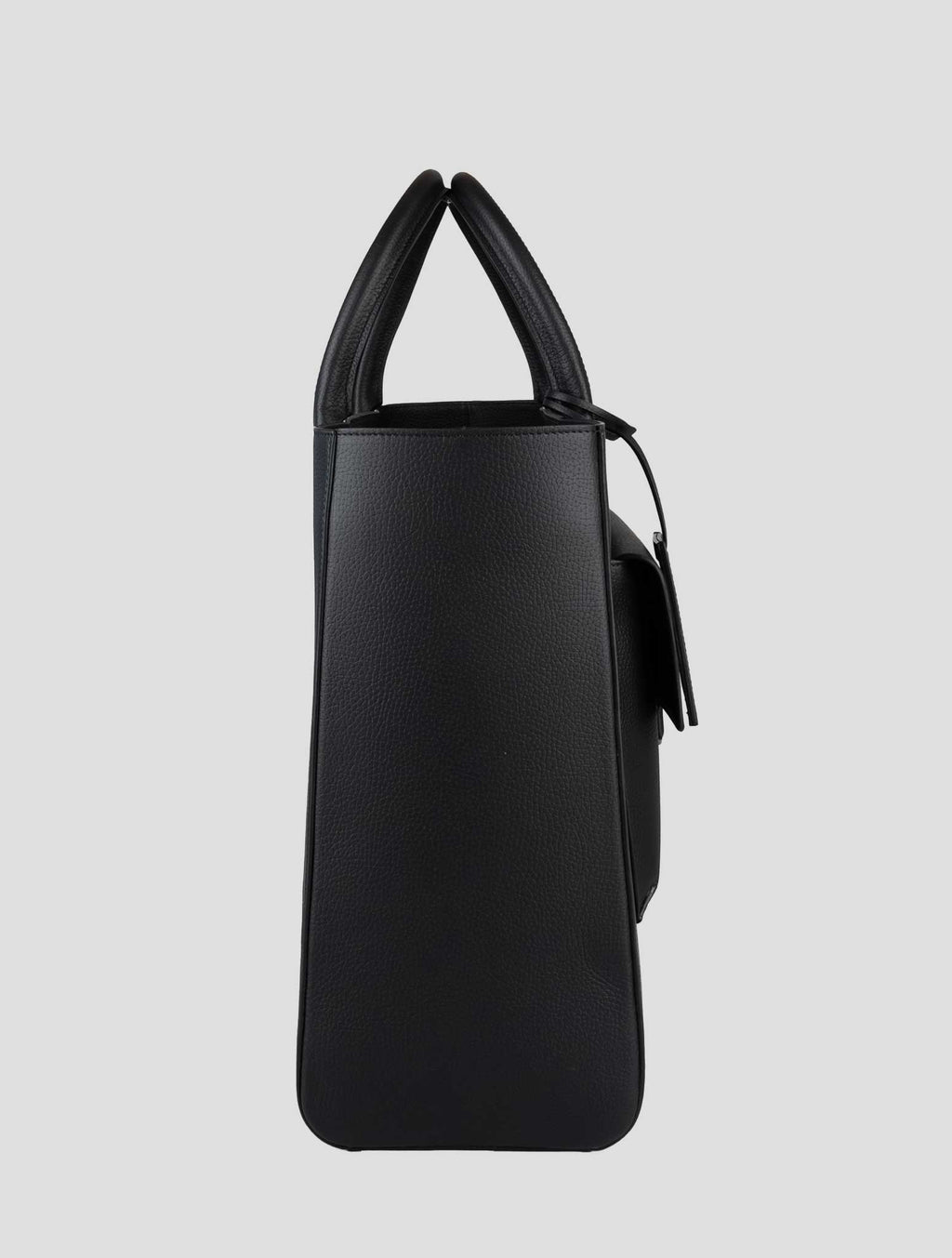 Isaia Black Leather Tote Bag 3