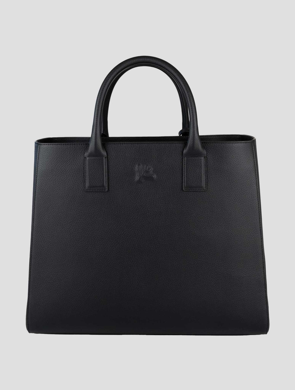 Isaia Black Leather Tote Bag 4