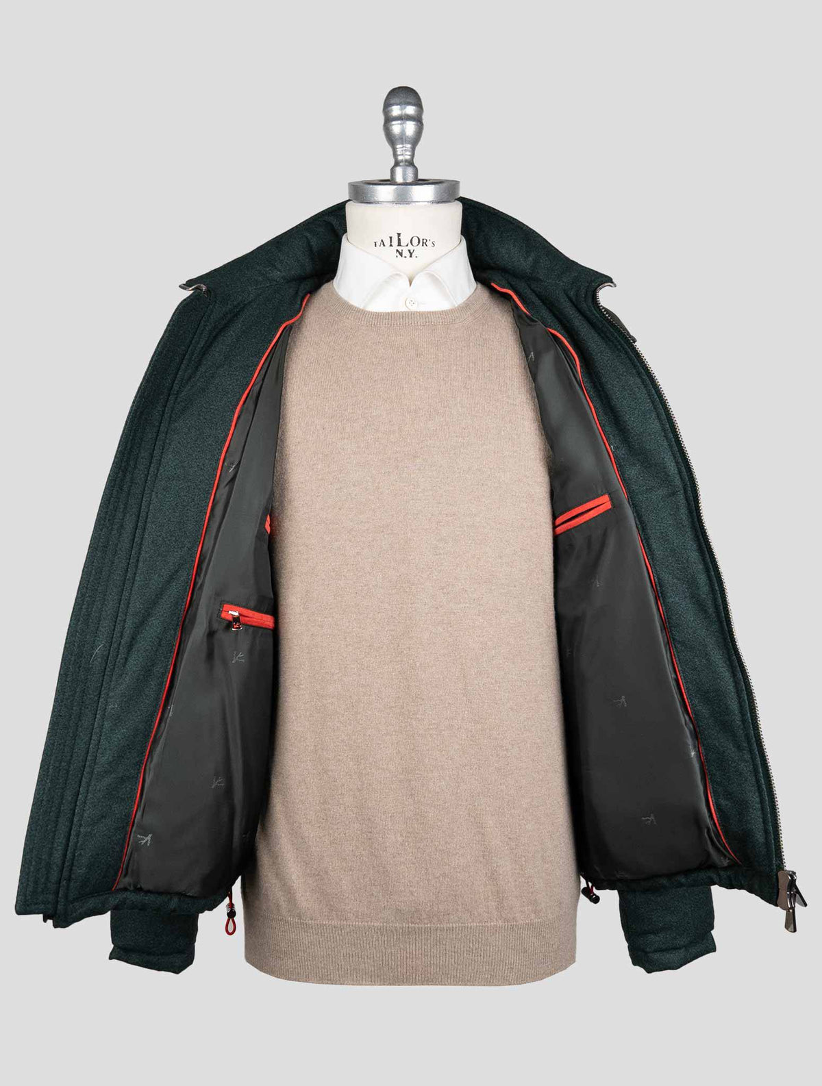 Isaia Green Wool Coat 4
