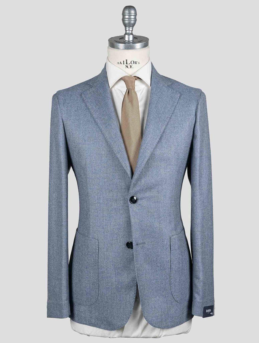 Barba Napoli Light Blue Wool Cashmere Blazer BBY1 1