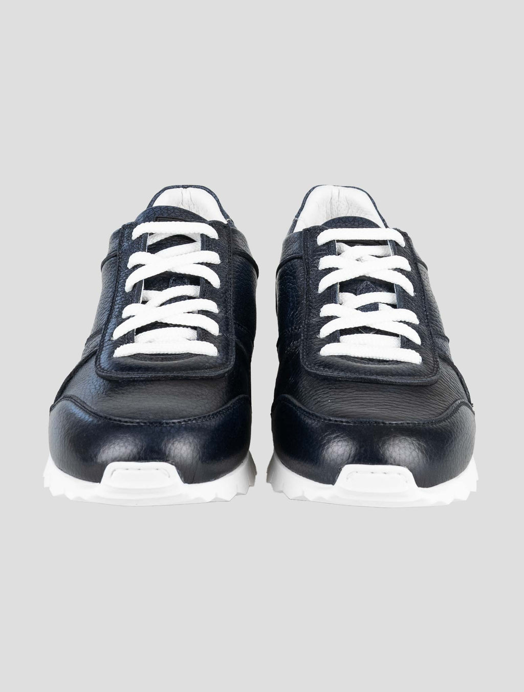 Kiton Dark Blue Leather Deer Sneakers 2