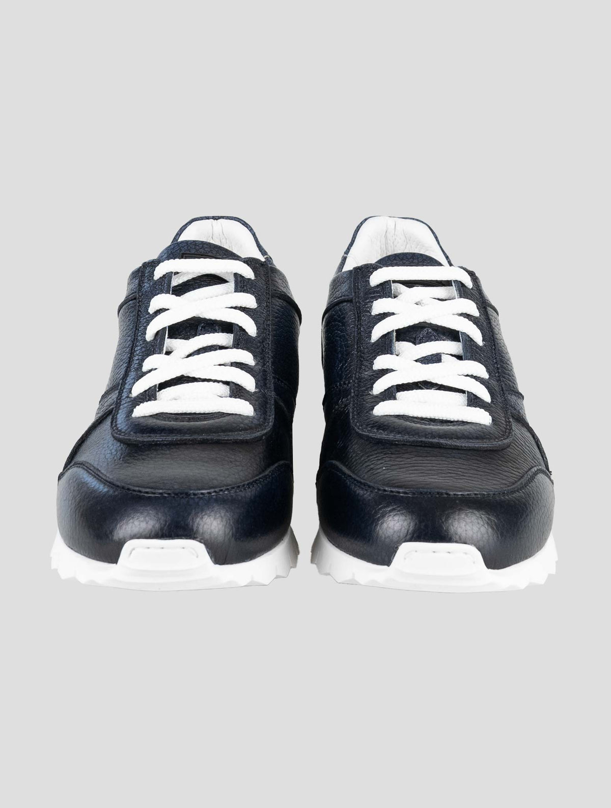 Kiton Dark Blue Leather Deer Sneakers 2