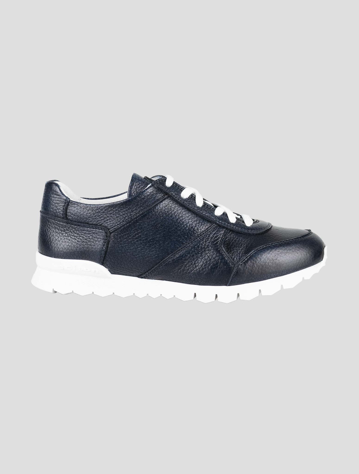 Kiton Dark Blue Leather Deer Sneakers 3