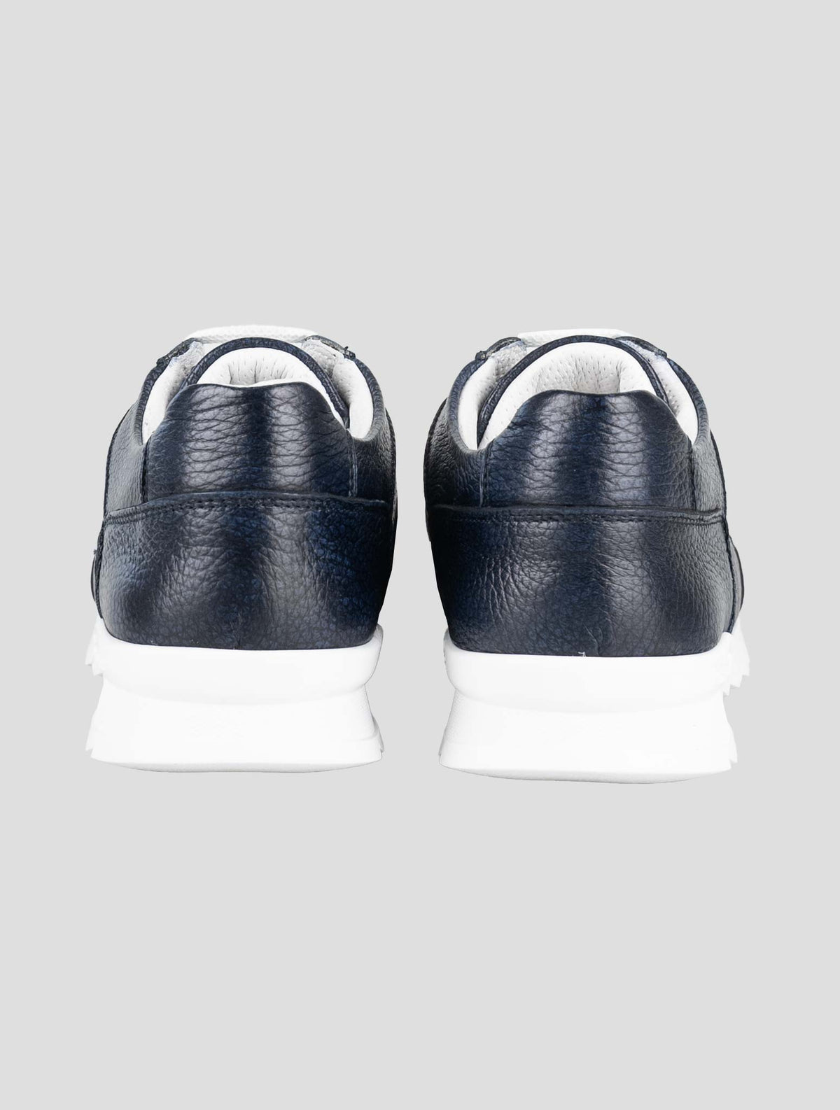 Kiton Dark Blue Leather Deer Sneakers 4